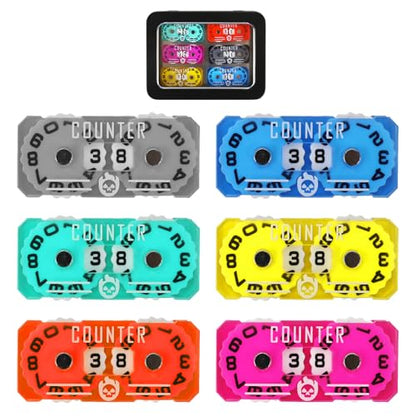 6PCS Life Counter with Metal Box, Health Tracker Life Counters Double Dials for Magic Card Games Accessories, Compatible with RPG D&D CCG TCG Tabletop Board Games - color: B Color Matching-6pcs