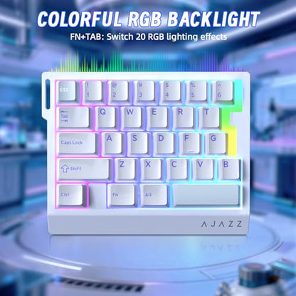 A.JAZZ AK029 Wired 29 Keys One-Handed RGB Gaming Keyboard with 8000HZ,0.01mm RT Magnetic Switches Adjustable Actuation,Hotswappable Mechanical Keyboard,Aluminum Plate,Web Driver for Gamers-White - color: White