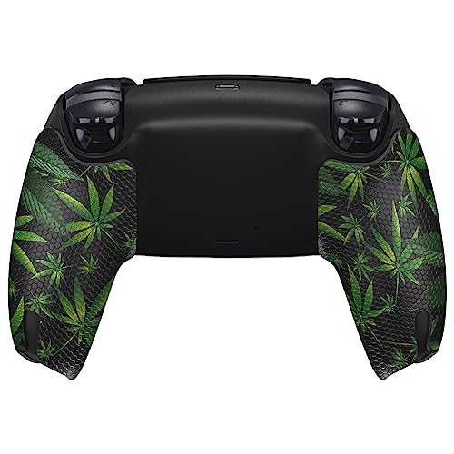 eXtremeRate PlayVital Anti-Skid Sweat-Absorbent Controller Grip for ps5, Professional Textured Soft Rubber Pads Handle Grips for ps5 Controller - Green Weeds - color: Green Weeds