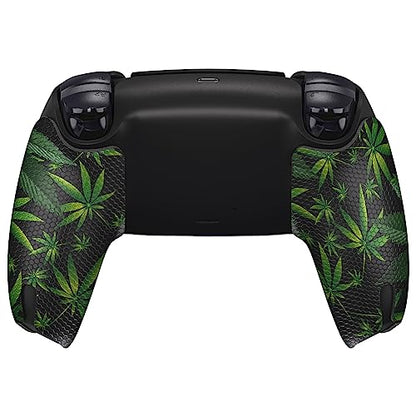 eXtremeRate PlayVital Anti-Skid Sweat-Absorbent Controller Grip for ps5, Professional Textured Soft Rubber Pads Handle Grips for ps5 Controller - Green Weeds - color: Green Weeds