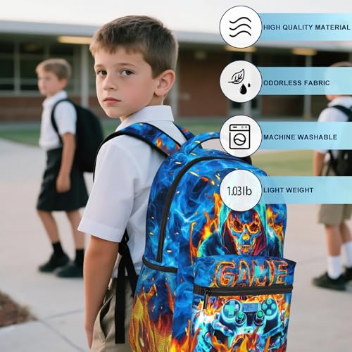 Backpack For Boys Gamers Boys Backpack School Backpack For Kids Children Teens Elementary Middle School Video Game Kids Bookbag for Boy Ages 6-18 Lightweight Travel Back Pack - color: Game