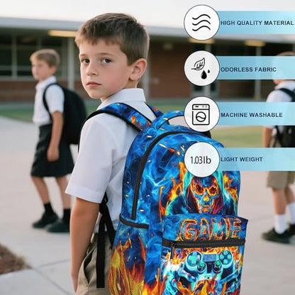 Backpack For Boys Gamers Boys Backpack School Backpack For Kids Children Teens Elementary Middle School Video Game Kids Bookbag for Boy Ages 6-18 Lightweight Travel Back Pack - color: Game