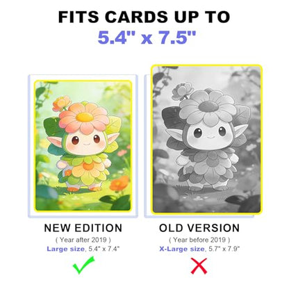 5x7 Toploader for Jumbo Cards - Perfect Fit for 5.4" x 7.5" Oversized Cards, Clear Rigid Hard Plastic Sleeves for Collectible Trading Cards, Photo Protectors -15 Pack - size: L: 5.4"x7.5"-15 Pcs