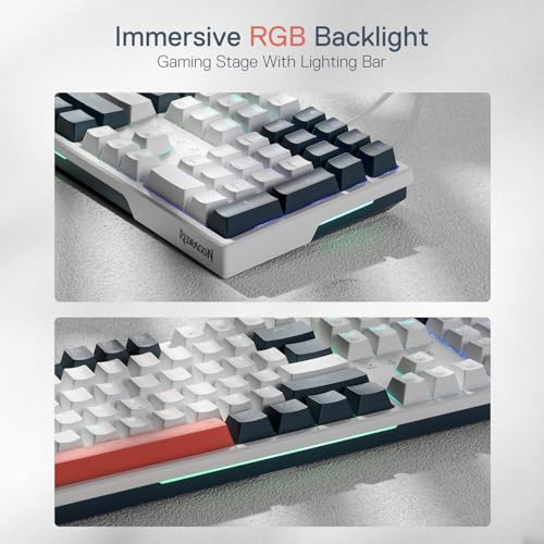 Redragon K668 RGB Gaming Keyboard, 108 Keys Wired Mechanical Keyboard w/Extra 4 Hotkeys, Sound Absorbing Foams, Upgraded Hot-swappable Socket, Mixed Color Keycaps x 2 Sets, Red Switch - color: Gemini Eclipse