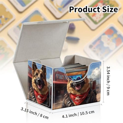 Stylish MTG Deck Box for 110+ Cards, Magnetic Commander Deck Case with Bonus Game Card Pouch, Durable Storage for TCG and Sleeved Magic Cards, Dogmeat, Ever Loyal - color: Dogmeat, Ever Loyal