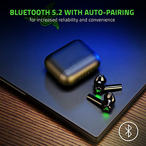 Razer Hammerhead True Wireless X Earbuds: Custom-Tuned 13mm Drivers - Bluetooth 5.2 w/Auto-Pairing - 60ms Low-Latency Gaming Mode - Touch Enabled - Mobile App Customization - Classic Black - style: TW X