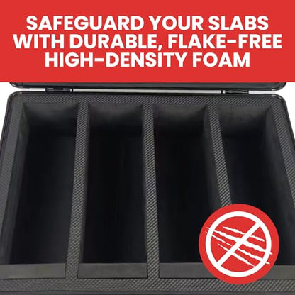 Premium 140-Card Holder Box, Carbon Fiber Graded Card Storage Case, TSA Lock, GPS Tracker Compartment, Fits PSA/BGS/CSG Slabs & Toploaders, 4 Rows, 4 EVA Dividers, Secure Travel for Sports, TCG Cards - color: Black, style: Holds 140 Graded Cards