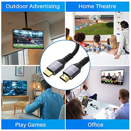 HDMI® Cable, Heavy-Duty 8K HDMI® Cable 25FT, 48Gbps Ultra HD Cord, Supports 8K@60Hz 4K@120Hz, eARC, HDR, HDCP 2.2 2.3, for Laptop, Monitor, Switch, PS5/PS4, Xbox, Dolby, Series X, UHD TV -25ft - size: 25FT, style: 1 Pack