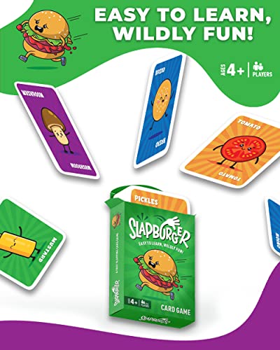 Slapburger Card Game - Fast-Paced Kids and Family Games for Ages 4 and Up - Fun Card Game for Birthdays, Classroom, Camping, Game Night & Friends - Easy to Play, 2 to 6 Players, 15 Minutes Playtime