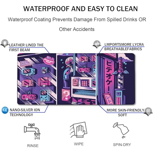 Japanese Comic Large Gaming Mouse Pad with Stitched Edges, Durable Non-Slip Natural Rubber Base, (31.5X15.7 Inch) Waterproof Laptop Pad Mat for Esports Pros/Gamer/Desktop/Office/Home - color: Comic
