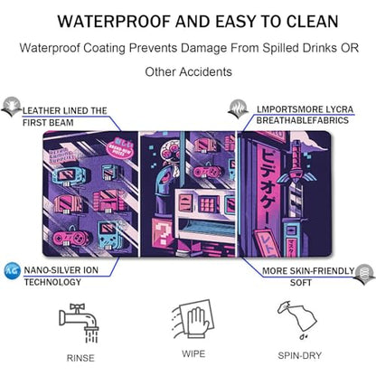 Japanese Comic Large Gaming Mouse Pad with Stitched Edges, Durable Non-Slip Natural Rubber Base, (31.5X15.7 Inch) Waterproof Laptop Pad Mat for Esports Pros/Gamer/Desktop/Office/Home - color: Comic