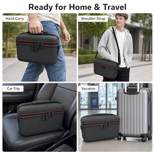 Switch 2 Carrying Case, Large EVA Hard Shell Travel Bag with 12 Game Slots | Compatible with Switch 2 console, dock, Pro Controller and charger; dual-layer storage with handle and shoulder strap