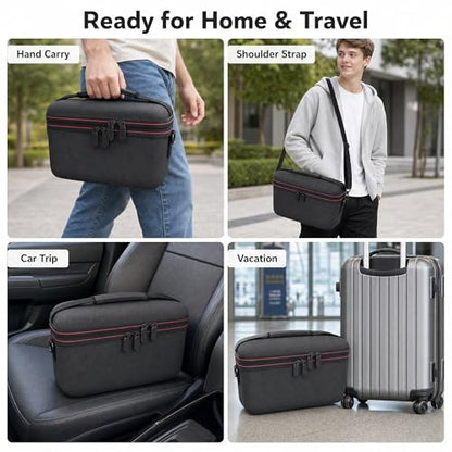 Switch 2 Carrying Case, Large EVA Hard Shell Travel Bag with 12 Game Slots | Compatible with Switch 2 console, dock, Pro Controller and charger; dual-layer storage with handle and shoulder strap