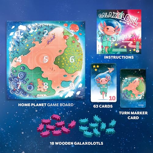 HABA Galaxolotl – Math-Based Strategy Kids Card Games for Ages 8+, Space-Themed Kids Board Games for Family Night