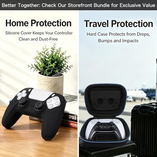 Baval Hard Case for Playstation 5 PS5 DualSense Wireless Controller | Protective Storage Box, Specifically Design for PS 5 Controller, Soft Velvet Lining, Customized Slots, Snug Fit, Sandstone - color: Sandstone Hard Case