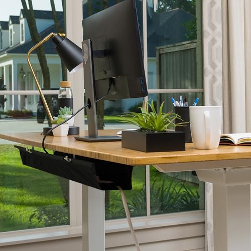 Uprite Ergo/Perfect Posture - Mesh Cable Organizer – Under Desk Cable Management with Adjustable Straps, Flexible Mesh, Easy-Access Design, & Standing Desk Compatible – 37.4” (Black) - color: Black