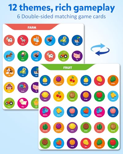 Coogam Memory Matching Game, Wooden Board Travel Toy with Memory Cards | Essential Activity for Road Trip Airplane/Car/Camping, Fine Motor Educational Gift Toy for 3 4 5 Year Old Kids