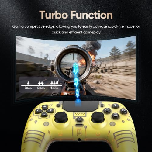BETMI LED Wireless Controller for PS5, Pro/Slim/Steam Deck/PC(Frosted Glod) | Hall Joysticks/Trigger, Marco Back Button, Turbo, Dual Vibration, 6-Axis, 3.5mm Jack, Built-in Mic, Gamepad with Speaker - color: Frosted Glod
