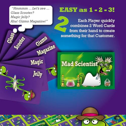 SNAKE OIL Joke Juice Expansion Pack, Junior Card Game, 170 Word Cards | Award-Winning Game, 3-10 Players, 15 Customer Cards (30 Customers), For Friends and Family Ages 8+
