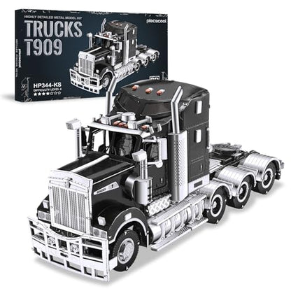Piececool 3D Puzzles for Adults Metal Car Model Kits - H909 Heavy Truck Head Tractor Metal Model Building Kit, Home Decoration Challenging 3D Puzzles DIY Assembling Crafts Great Gifts - style: H909 Heavy Truck