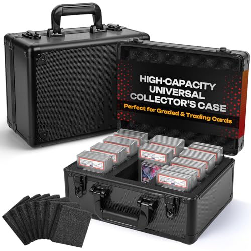 FunGuys Graded Sports Card Storage Box, Trading Card Storage Box, Trading Card Case for Pokemon, Baseball, Sports, MTG - color: Black and Black, size: 3 Row - 13.5 X 10.1 X 7.3 Inches