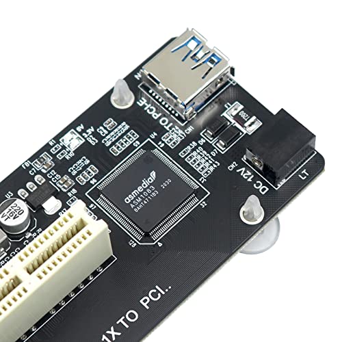 PCIe to PCI Adapter | Single/Dual Slot Converter with USB 3.0 Cable | Legacy Device Expansion for Audio Interfaces & Capture Cards - color: PCIe to Single PCI Right-Angle Adapter