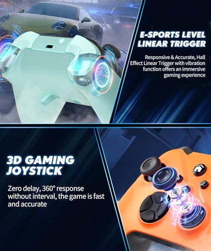 Dinosoo Wireless Controller for Xbox One/Series X|S & PC, Bluetooth, 2 Vibration Motors, TURBO, Macro, 3.5mm Headphone Jack Orange+Gray - Upgrading with a PC before connecting to X-box
