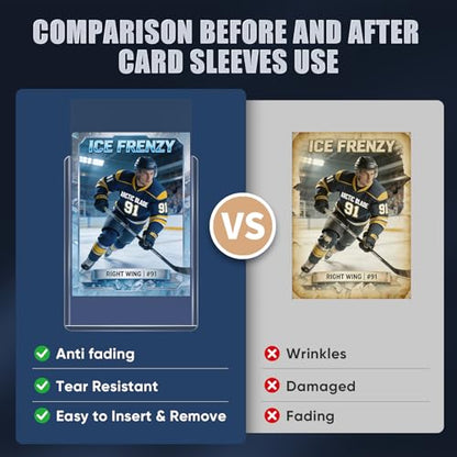 100 Pack Card Sleeves Top Loaders for Cards, 3" x 4" Baseball Card Protectors, Hard Plastic Toploaders for Standard Size Trading Sports Football Cards - size: 100 Hard Sleeves