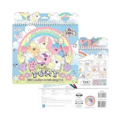 Fashion Angels My Little Pony Sticker & Activity Bundle, Includes Make A Scene Pretty Pony Portfolio & 1000+ Sticker Book, Arts & Crafts Kits for Kids