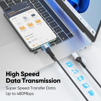 FEMORO Micro USB Cable 6ft 480Mbps Data Transfer & 12W Charging, USB A to MicroUSB 2.0 Cord for Old Kindle Android Smartphone Tablet PS4 Raspberry Pi 3 and More