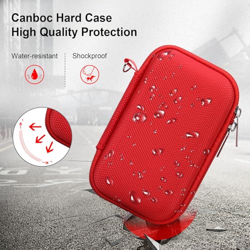 Canboc Carrying Case for Canon PowerShot G7 X Mark III/ G7X Mark II Digital 4K Vlogging Camera, SX740 SX730 Camera Bag, Zipper Mesh Pocket fits USB Cable, Batteries, Red - color: Red