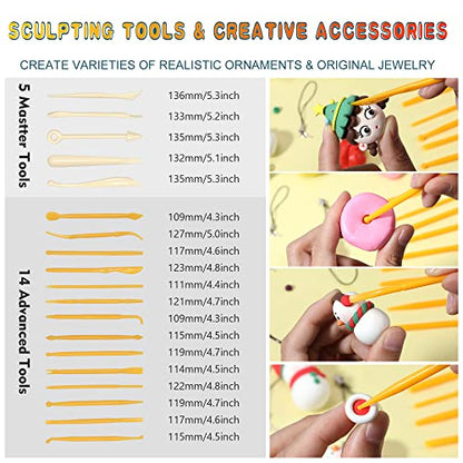 Cyajm 60 Colors Oven Bake Clay Kit, Individually Wrapped | For kids jewelry making, home art. Easy to shape and bake - color: 60 Colors