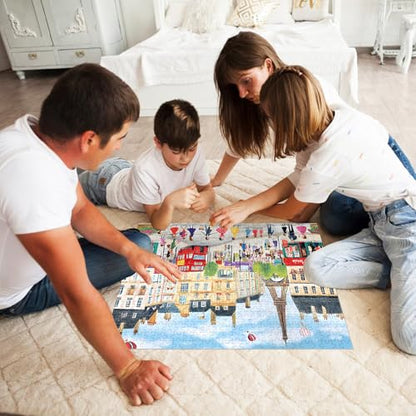 500 Piece Puzzles for Adults Paris Puzzles Jigsaw Puzzles 500 Pieces Tower Adult Puzzle Family Challenging Game Gift for Friends 20.5x15IN - style: Street