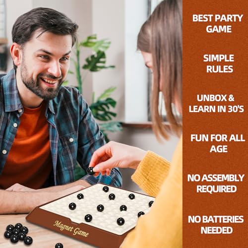 Magnet Game, Board Games for Kids 8-12, Family Games for Kids and Adults, Magnetic Game Chess with Storage Board for Family Game Night, 2-4 Players