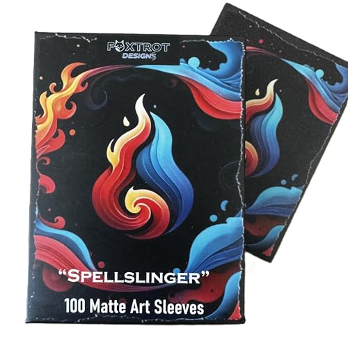Foxtrot Designs TCG Art Card Sleeves - 100 Count Card Protectors with Matte Textured Back - Compatible with Magic The Gathering and Other TCGs & LCGs (Spellslinger) - color: Spellslinger