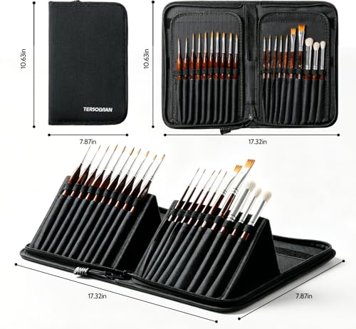 Miniature Paint Brushes Dry Brushes, 20 PCS Model Paint Brushes | Grainer Brushes For Acrylic Oil Watercolor, Detail Paint Brush Dry Brush for Model, Miniature Painting