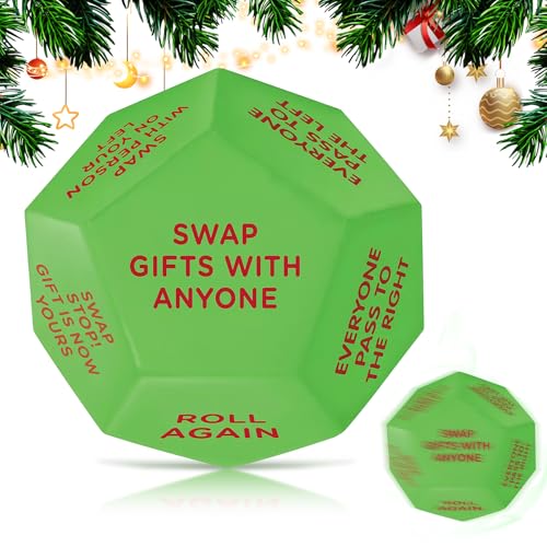kykake 2026 New-Santa Swap Gift Exchange Dice,3 * 3in Exchange Gifts Family Game,Stocking Stuffers for Men Women, Anniversary Christmas Birthday Gifts for Men Women, Large Dice Party Gifts for Xmas - color: 1pc Santa Swap Gift Exchange Dice