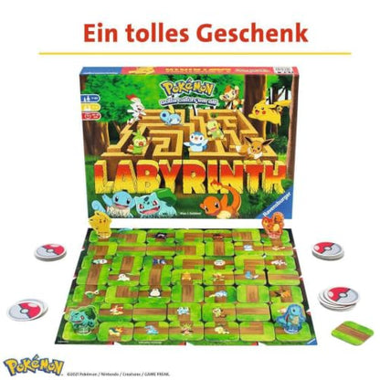 Ravensburger Labyrinth Pokemon Board Game - A Strategic Maze Adventure for Family Nights & Pokemon Parties - Includes Pikachu, Bulbasaur, and More - Great Birthday Gift for Kids Ages 7 and Up - style: Pokemon Labyrinth