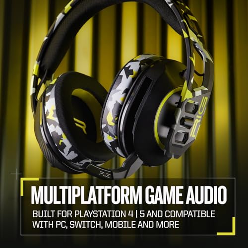 RIG 600 PRO HS Dual Wireless Multiplatform Gaming Headset | Wireless 2.4GHz / Bluetooth for PlayStation PS4, PS5, Nintendo Switch, PC, USB, Steam Deck, Android, iPhone - Acid Camo