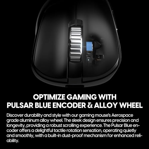 Pulsar Gaming Gears - Xlite v3 ES Wireless Gaming Mouse, Ergonomic, Optical Switch, OLED Display, Driverless, PAW3395 Sensor, 100H Battery, 4K dongle Included (Medium, Black) - color: Black, size: Medium, style: Xlite V3 eS