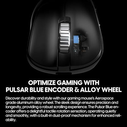 Pulsar Gaming Gears - Xlite v3 ES Wireless Gaming Mouse, Ergonomic, Optical Switch, OLED Display, Driverless, PAW3395 Sensor, 100H Battery, 4K dongle Included (Medium, Black) - color: Black, size: Medium, style: Xlite V3 eS