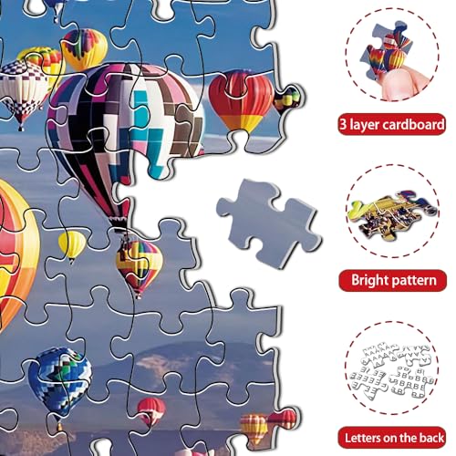 Jigsaw Puzzles for Adults 1000 Pieces, Hot Air Balloon Puzzle, Impossible Difficult Hard Fun 1000 Piece Jigsaw Puzzles for Adults 27" x 20" - color: Hot Air Balloon