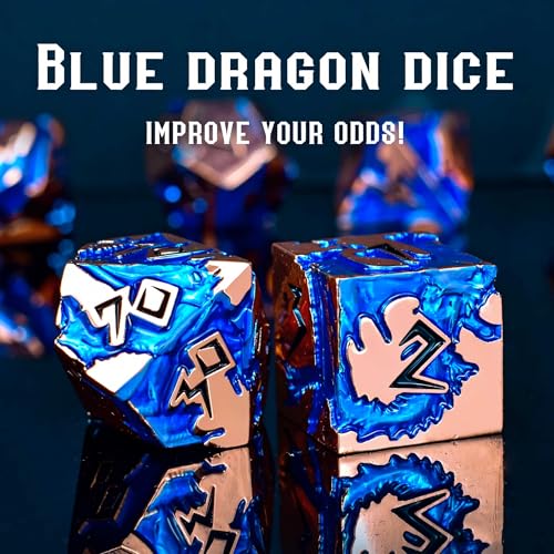 Rule Dice- Metal DND Dice Set, Dungeons and Dragons Dice, D&D Dice Unique Polyhedral MTG RPG Role Playing D and D Dice Set, Role Playing Game Dice with Gifts Box(Rose Gold) - color: Rose Gold