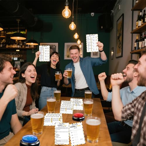 Office Party Friendly Feud Game with 2 Answer Buzzers, Team Building Feud Cards for Family Game Night Fun Trivia Quiz for Work Staff Coworkers Company Groups Holiday Gathering