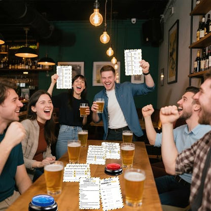 Office Party Friendly Feud Game with 2 Answer Buzzers, Team Building Feud Cards for Family Game Night Fun Trivia Quiz for Work Staff Coworkers Company Groups Holiday Gathering