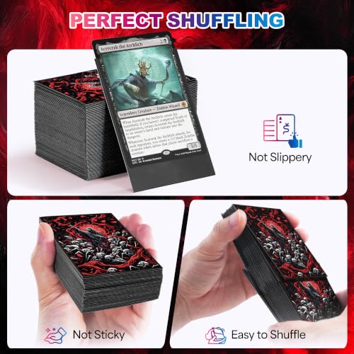 UAONO MTG Card Sleeves - Death 100 Count Standard Size | Ultra Clear Front & Matte Finish Back Tear Resistant Clear Card Sleeves Matte Art Sleeve for MTG - color: Death