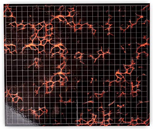 Role-Playing Game Board Mat, Square Grid Terrains, 8 Different terrains, Compatible with Dungeons and Dragons DND Pathfinder RPG, 27 on 23 inches, 1 inch Squares, Foldable & Dry Erase