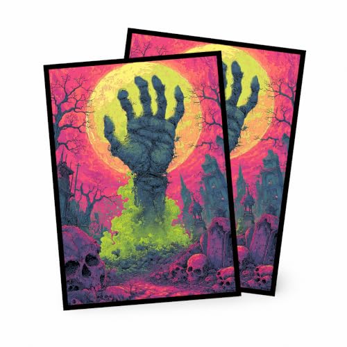 MTG Card Sleeves Matte -100 PCS Trading Card Game, Size 2.6 x 3.6 inches, Suitable for All TCG Card Games Protective (Undead Grave) - color: Undead Grave