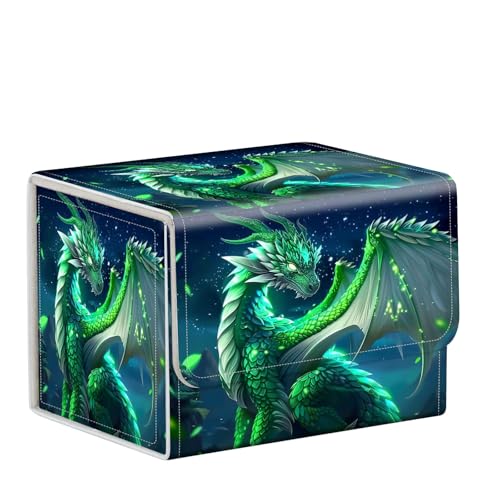 for Card Storage - Card Box and Commander Deck Capacity, Anime Card Sleeves - Designed for Players, Emerald Dragon - color: Emerald Dragon