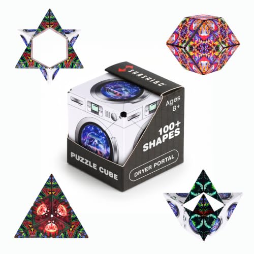 Shashibo DODECA Magnetic Puzzle Cube, Sensory Fidget Toy for Adults & Kids, Stress Relief Fidget Toy for All Ages, Cool Fidget Toys for Desk, Shape Shifting Box, 100+ Possible Shapes - color: Dryer Portal, size: DODECA